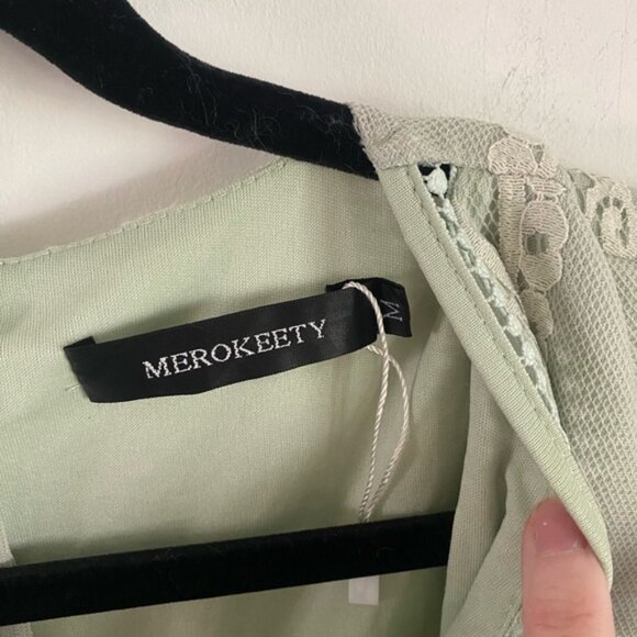 Feminine Pale Green Lace Midi Dress Romantic Fairy Cottagecore Whimsigoth - Picture 4 of 8